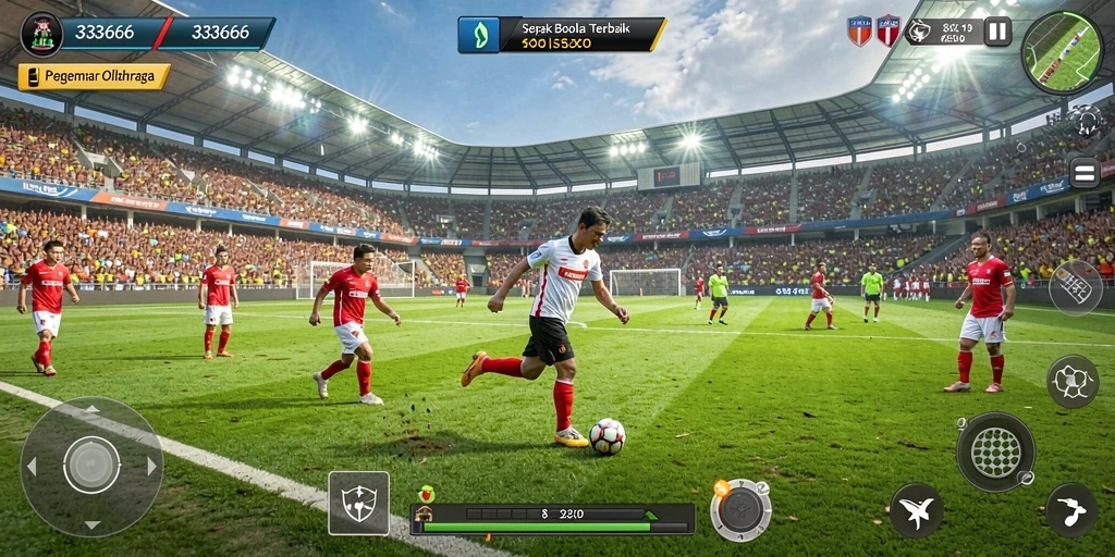 Tampilan gameplay menarik dari game sepak bola 333666.