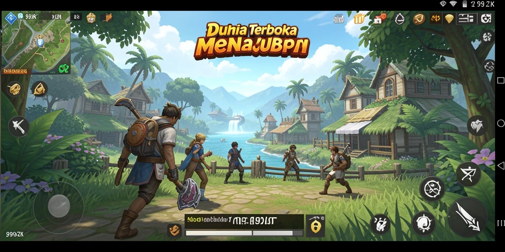 Tampilan gameplay <strong>999ZK</strong> dengan eksplorasi dunia yang luas dan interaktif.