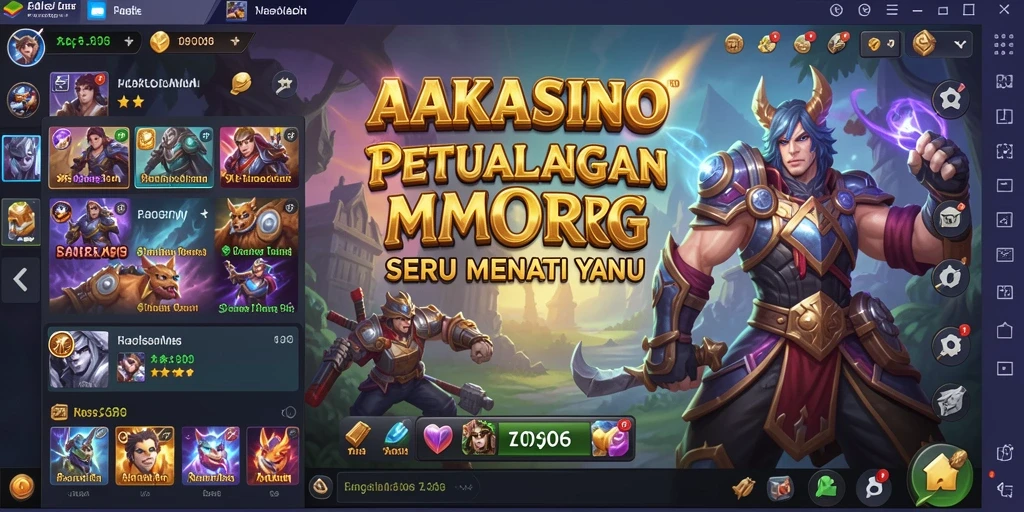 Tangkapan layar utama AAKASINO menampilkan aksi penuh dalam permainan MMORPG.