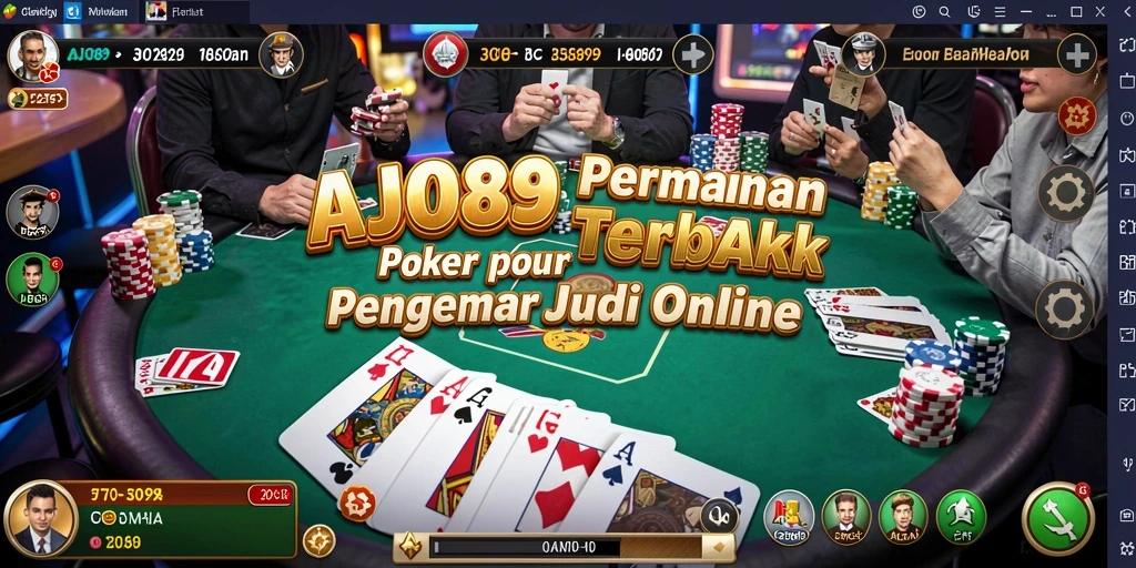 Screenshot utama AJO89 menampilkan gameplay Poker yang seru.
