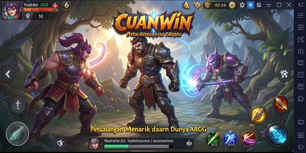 Screenshot gameplay <strong>CUANWIN</strong> yang penuh aksi dalam dunia ARPG.