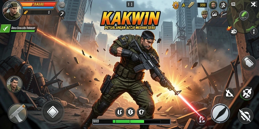 Tampilan gameplay KAKWIN yang penuh aksi dan menegangkan.