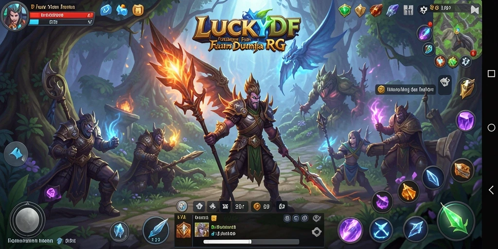 Tampilan gameplay mendebarkan di dunia RPG LUCKYDF.