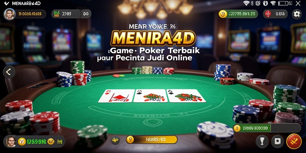 Tampilan gameplay seru di MENARA4D dengan aksi poker nyata.