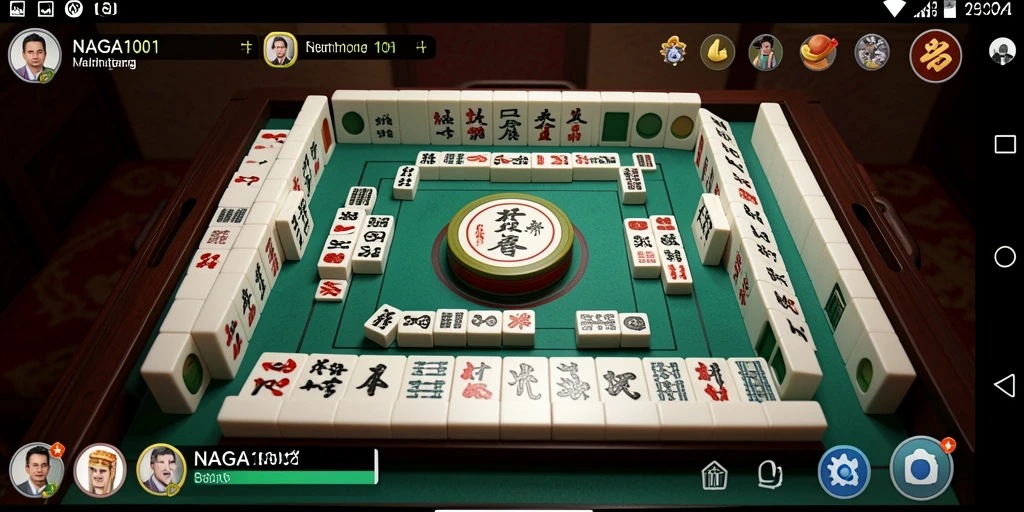 Screenshot gameplay NAGA1001 menampilkan aksi Mahjong yang seru dan dinamis.