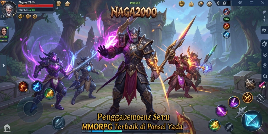 Screenshot NAGA2000 menunjukkan aksi seru dalam gameplay MMORPG.