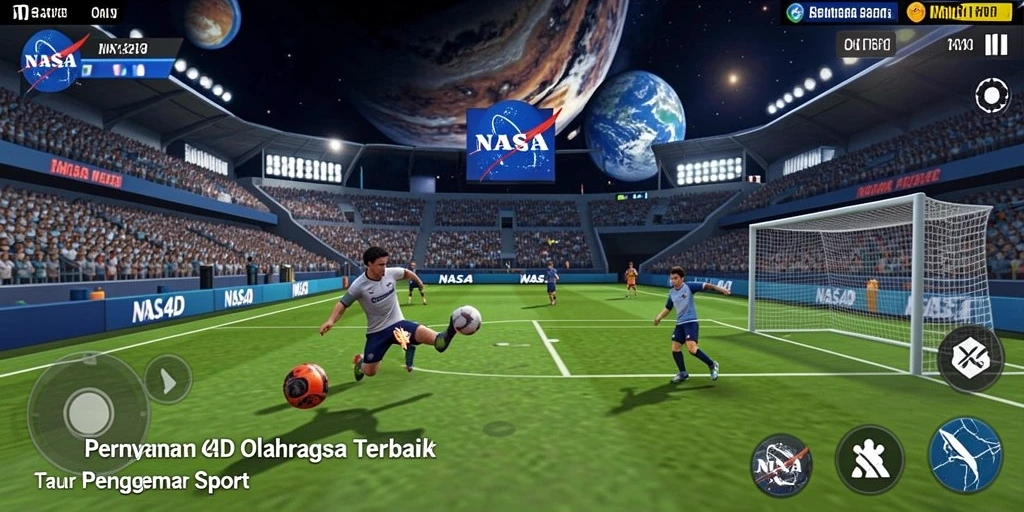 Screenshot gameplay NASA4D menampilkan aksi olahraga yang mendebarkan.