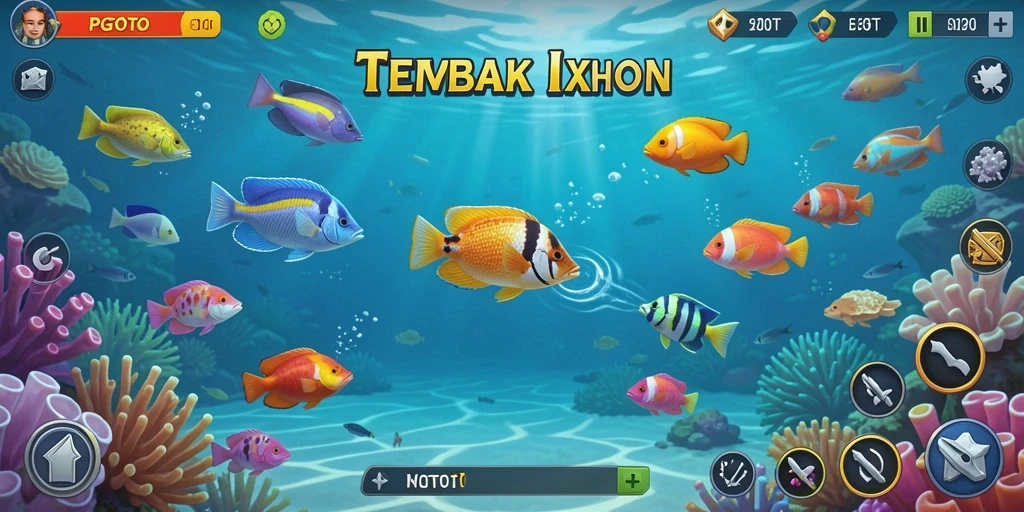 Tampilan gameplay menembak ikan yang seru dan mengasyikkan.