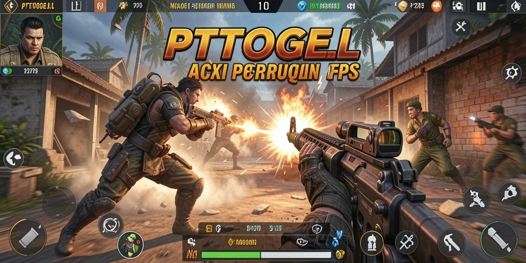 Tangkapan layar PTTOGEL menampilkan aksi pertempuran mendebarkan di dalam game FPS.