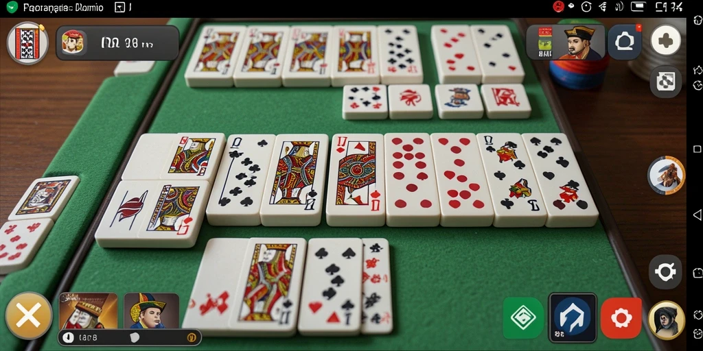 Screenshot RP8 menampilkan aksi seru permainan Domino yang hidup.