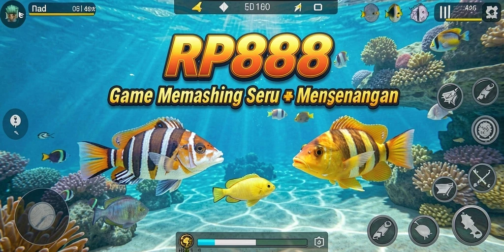Tampilan gameplay RP888 yang seru saat menangkap ikan.