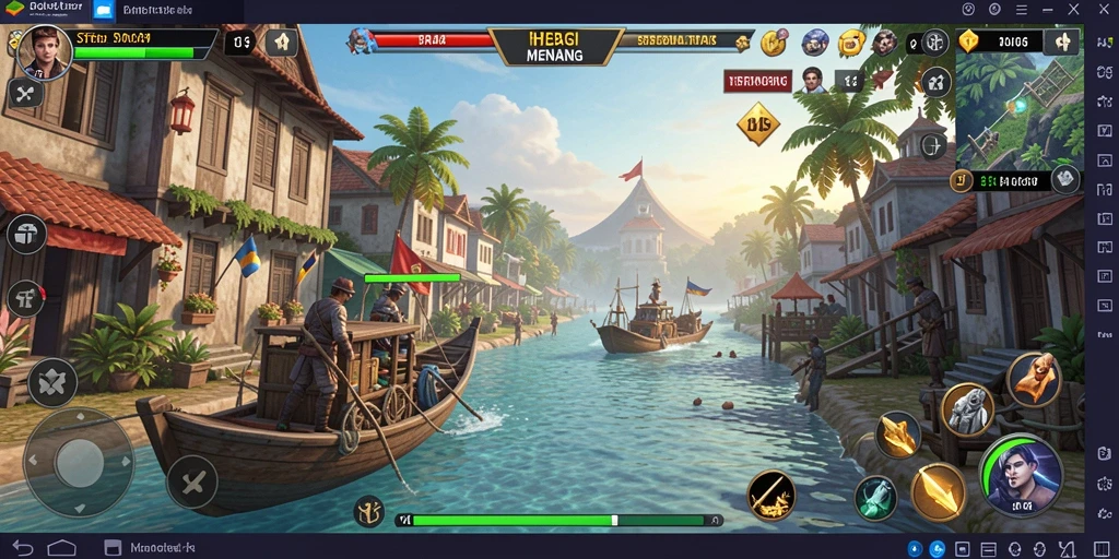 Screenshot gameplay RR44 menampilkan pertempuran strategi yang intens.