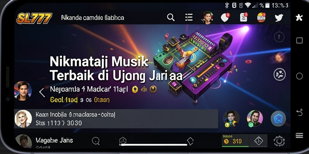 Tampilan gameplay menarik di SL777 dengan antarmuka musik interaktif.