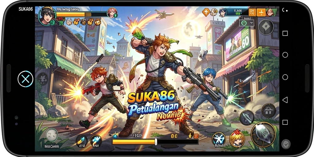 Tampilan aksi seru dalam petualangan game Anime SUKA86.