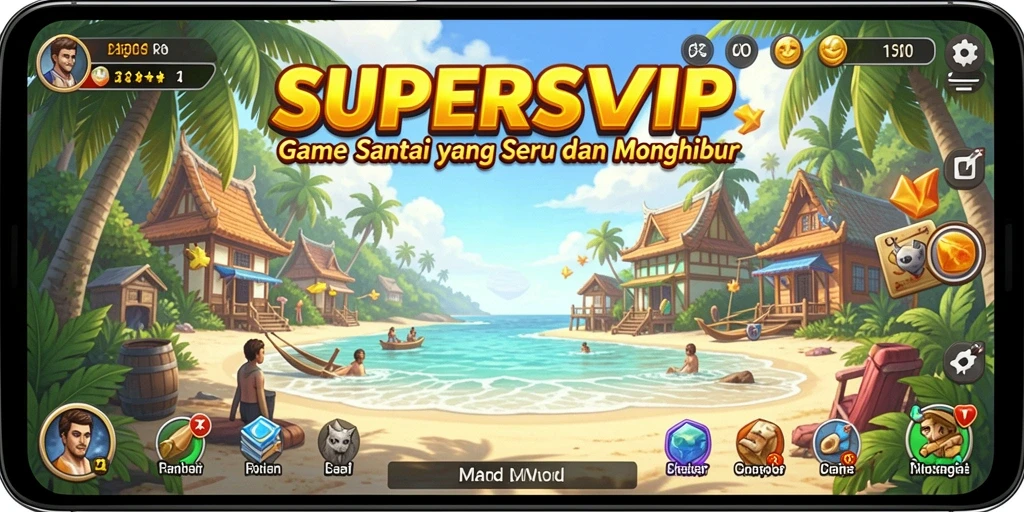 Tangkapan layar utama dari SUPERSVIP menampilkan gameplay yang mengasyikkan dan penuh warna.